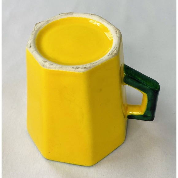 Vtg Les Grottes Dieulefit France Caves Yellowware Espresso Cups Saucers - 3 sets - Picture 11 of 13